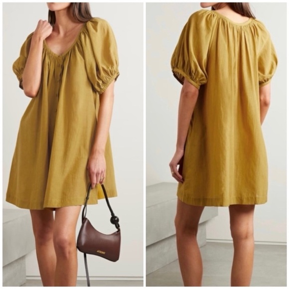 DÔEN Josette Gathered Organic Cotton-blend
Voile Mini Dress (driftwood)… - Picture 9 of 9